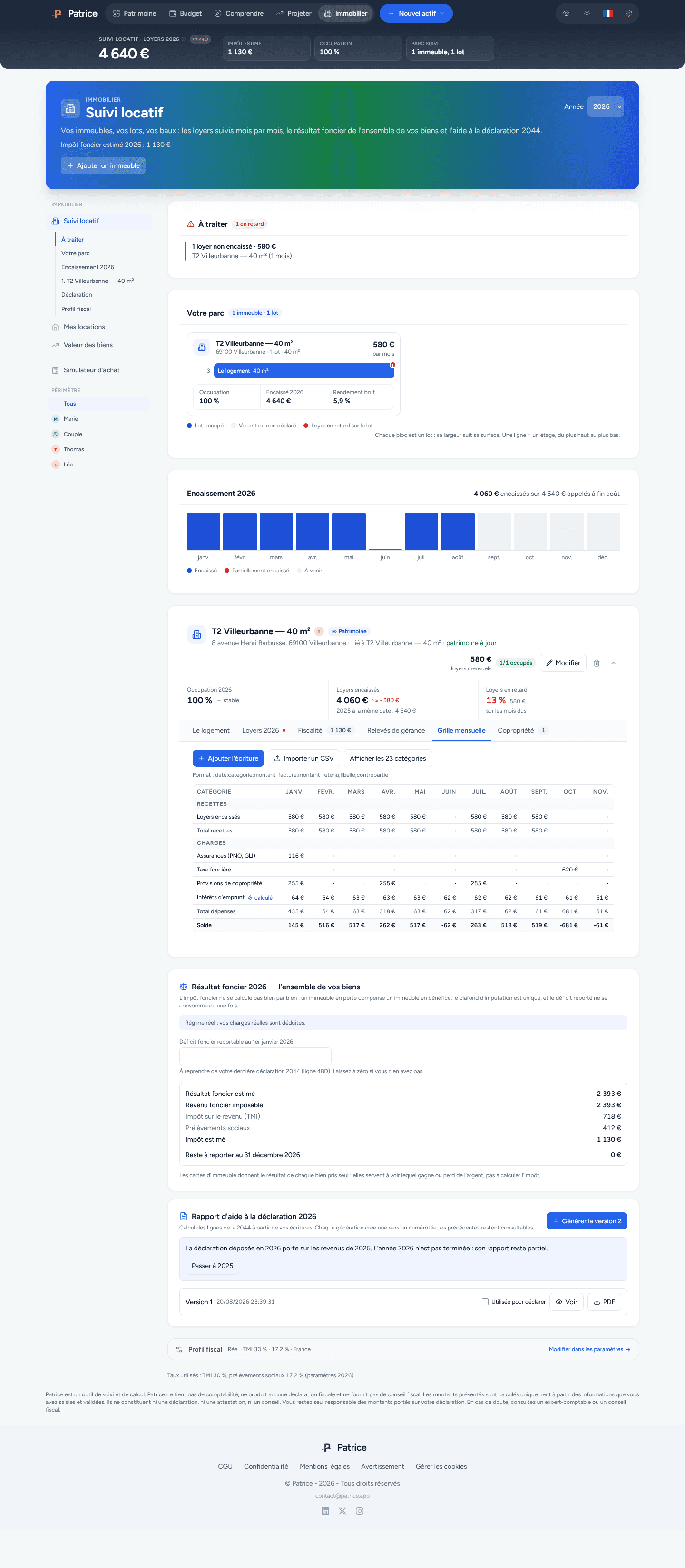 Aperçu gestion locative